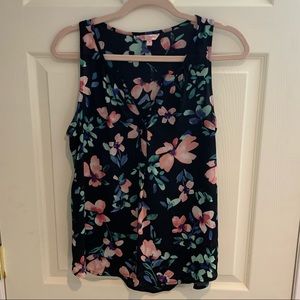 Candie’s black floral blouse